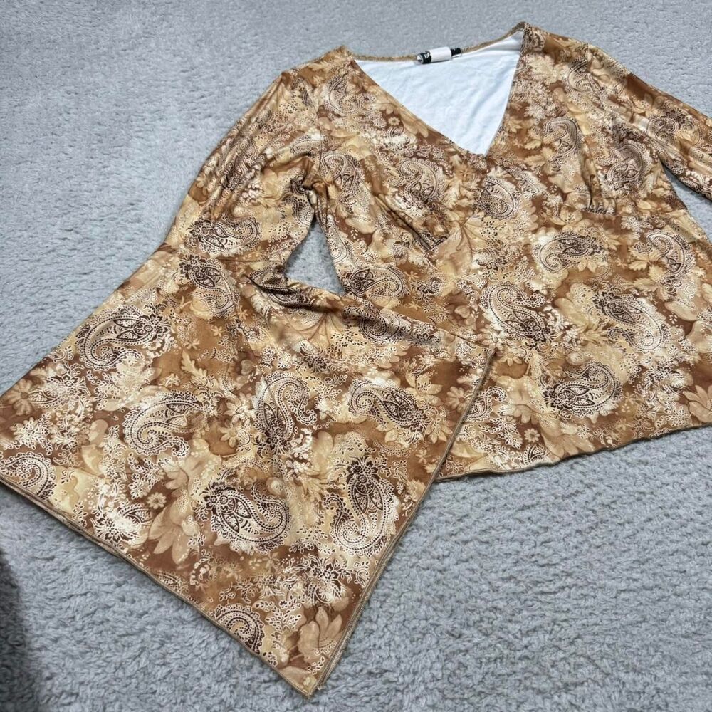 Fashion-bug Women's Brown and Gold Blouse